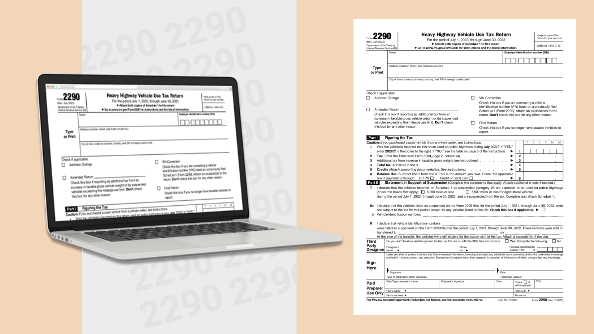 IRS Form 2290 Printable (2022) 2290 Tax Form Online Instructions